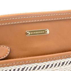 مملوكة مسبقًا Burberry Calf Leather Rope Webbing Fuller Wristlet