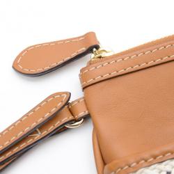 مملوكة مسبقًا Burberry Calf Leather Rope Webbing Fuller Wristlet