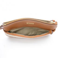 مملوكة مسبقًا Burberry Calf Leather Rope Webbing Fuller Wristlet