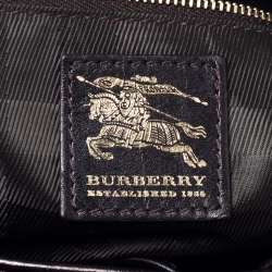 Pre Owned Burberry Dark Brown Quilted Leather Large Beaton Tote