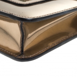 Pre Owned Bvlgari Metallic Bronze Patent Leather Serpenti Forever Shoulder Bag