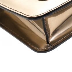 Pre Owned Bvlgari Metallic Bronze Patent Leather Serpenti Forever Shoulder Bag