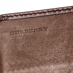 Pre Owned Burberry Beige/Brown House Check Fabric and Leather Leighton Continental Wallet           