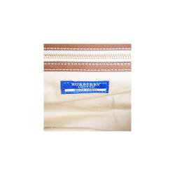 مملوكة مسبقًا Burberry Beige/Brown Leather Canvas Boston Bag 