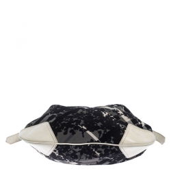 مملوكة مسبقًا حقيبة بربري Hernville جلد لامعة ونايلون كاروهات بيت بيضاء/ أسود 