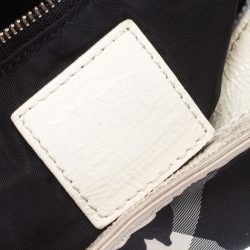 مملوكة مسبقًا حقيبة بربري Hernville جلد لامعة ونايلون كاروهات بيت بيضاء/ أسود 