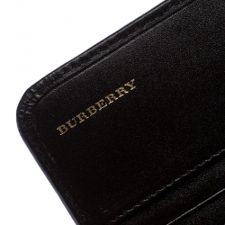 Pre Owned Burberry Beige/Brown Haymarket Check Coated Canvas and Leather Continental Flap Wallet
