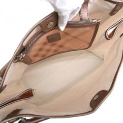 Pre Owned حقيبة يد بربري نوفا شيك فينيل وردي