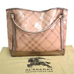 Pre Owned حقيبة يد بربري نوفا شيك فينيل وردي