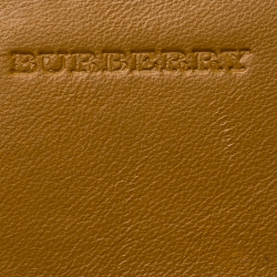 Pre Owned Burberry Brown/Beige House Check Fabric and Leather Leighton Continental Wallet