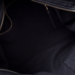 Pre Owned Burberry Black/Beige Nova Check Fabric and Leather Front Pocket Buckle Hobo