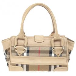 مملوكة مسبقًا Burberry Quilted House Check Manor Satchel