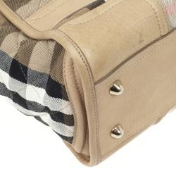 مملوكة مسبقًا Burberry Quilted House Check Manor Satchel