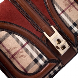 Burberry Multicolor Haymarket Check Canvas/Suede and Leather Messenger Bag