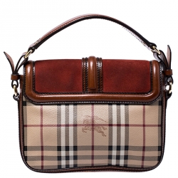 Burberry Multicolor Haymarket Check Canvas/Suede and Leather Messenger Bag