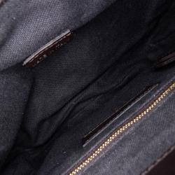 Pre Owned Burberry Brown Haymarket Check Canvas Crossbody Bag