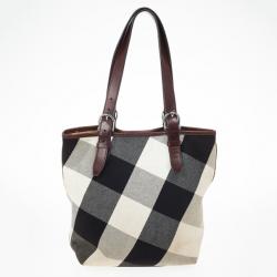 Pre Owned Burberry Mega Nova Small Victoria Tote