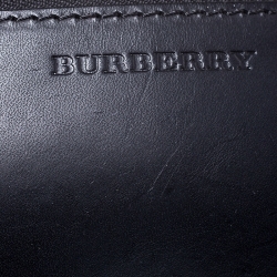 Pre Owned Burberry Beige/Black House Check Canvas and Leather with Shearling Lining Tote