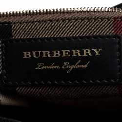 Pre Owned Burberry Black Leather Brogues Banner Fringe Tote