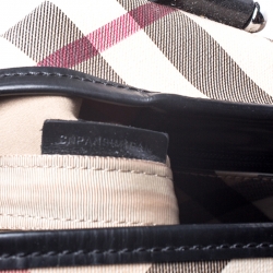 Pre Owned Burberry Beige/Black Nova Check Coated Canvas and Patent Leather Tote
