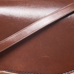 Pre Owned حقيبة كروس بربري أبوت جلد وقماش كاروهات نوفا بيج/ بنية