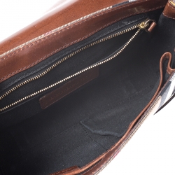 Pre Owned حقيبة كروس بربري أبوت جلد وقماش كاروهات نوفا بيج/ بنية