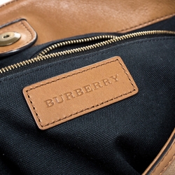 Pre Owned Burberry Beige Canvas and Leather Nova Check Shopper Tote