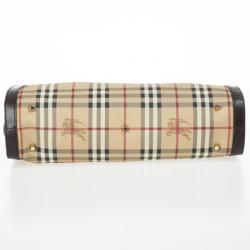 Pre Owned Burberry Haymarket Check Satchel