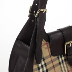 Pre Owned Burberry Haymarket Check Satchel