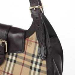 Pre Owned Burberry Haymarket Check Satchel