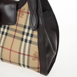 Pre Owned Burberry Haymarket Check Satchel