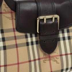 Pre Owned Burberry Haymarket Check Satchel