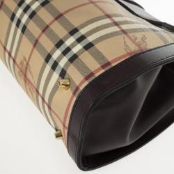 Pre Owned Burberry Haymarket Check Satchel