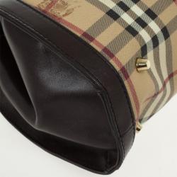 Pre Owned Burberry Haymarket Check Satchel