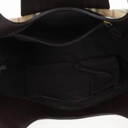 Pre Owned Burberry Haymarket Check Satchel