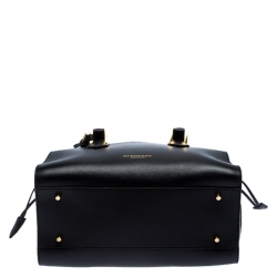 Pre Owned  Burberry Black/Brown Heart Print Leather and Calfhair Dinton Satchel