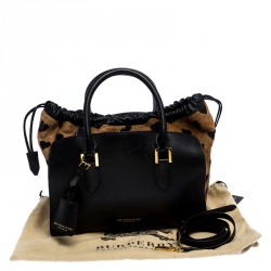 Pre Owned  Burberry Black/Brown Heart Print Leather and Calfhair Dinton Satchel