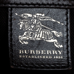Burberry Beige/Brown Haymarket Check Coated Canvas and Leather Boston Bag