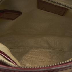 Pre Owned Burberry White/Red Supernova Check Canvas Hearts Crossbody Bag