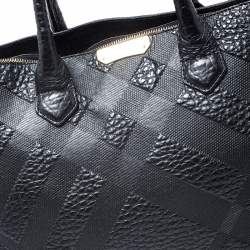 Pre Owned Burberry Black Leather Medium Dewsbury Tote 