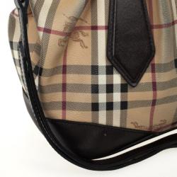 Pre Owned Burberry Haymarket Check Convertible Tote