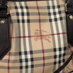 Pre Owned Burberry Haymarket Check Convertible Tote