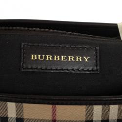 Pre Owned Burberry Haymarket Check Convertible Tote