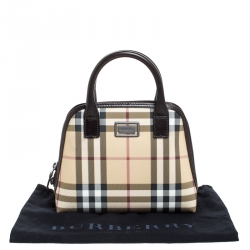 Burberry Beige/Brown House Check PVC Pochette 