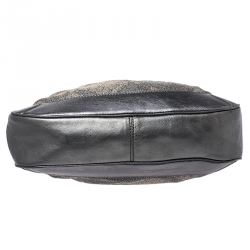 Pre Owned Burberry Grey Shimmer Check Canvas Medium Fairby Hobo Bag