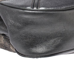 Pre Owned Burberry Grey Shimmer Check Canvas Medium Fairby Hobo Bag