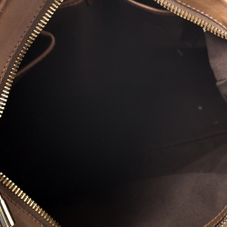 Pre Owned Burberry Brown/Beige House Check Canvas and Leather Tote