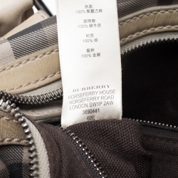 Pre Owned Burberry Grey/Beige Smoked Check PVC Small Chester Boston Bag