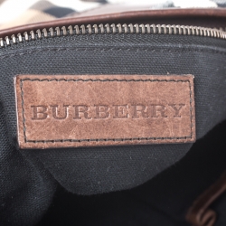 Burberry Beige/Brown House Check Canvas and Leather Messenger Bag