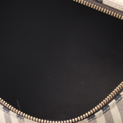 Pre Owned Burberry Brown Haymarket Check Coated Canvas Chester Bowler Bag